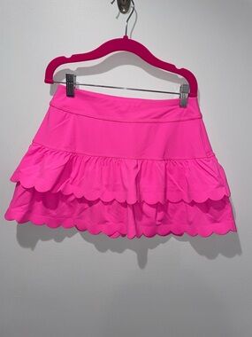 Lilly Pulitzer Luxletic Women's Scallop-Hem Tennis Skort in Bright Pink